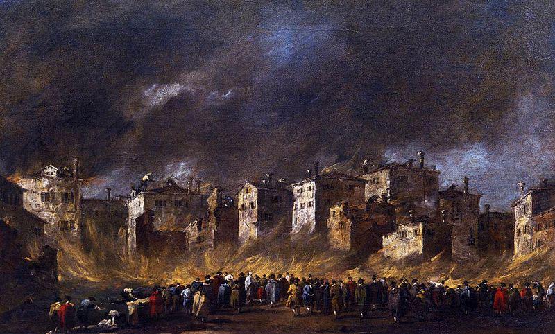 Francesco Guardi Fire in the San Marcuola Oil Depot